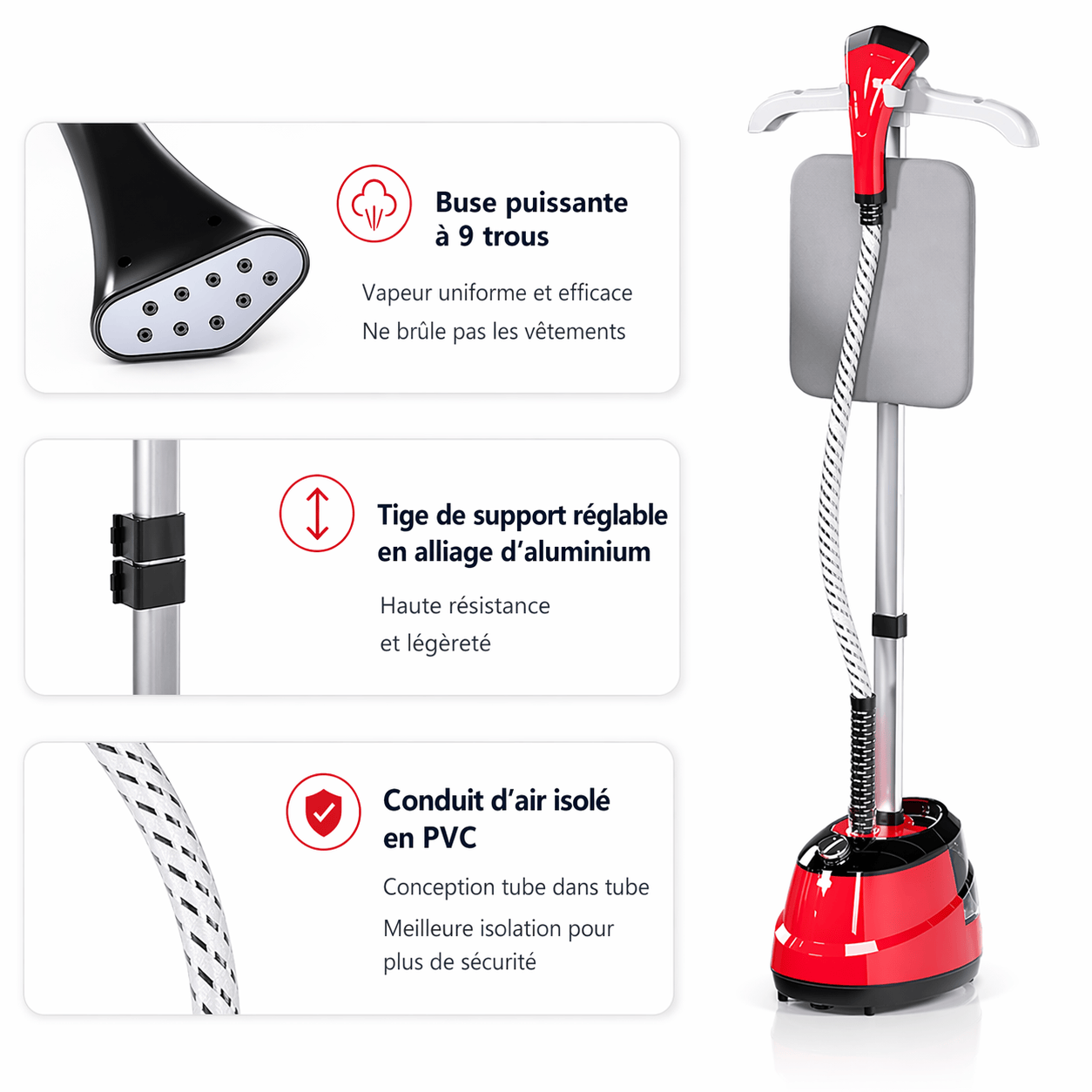 Défroisseur vapeur professionnel 2000W rapide et efficace
