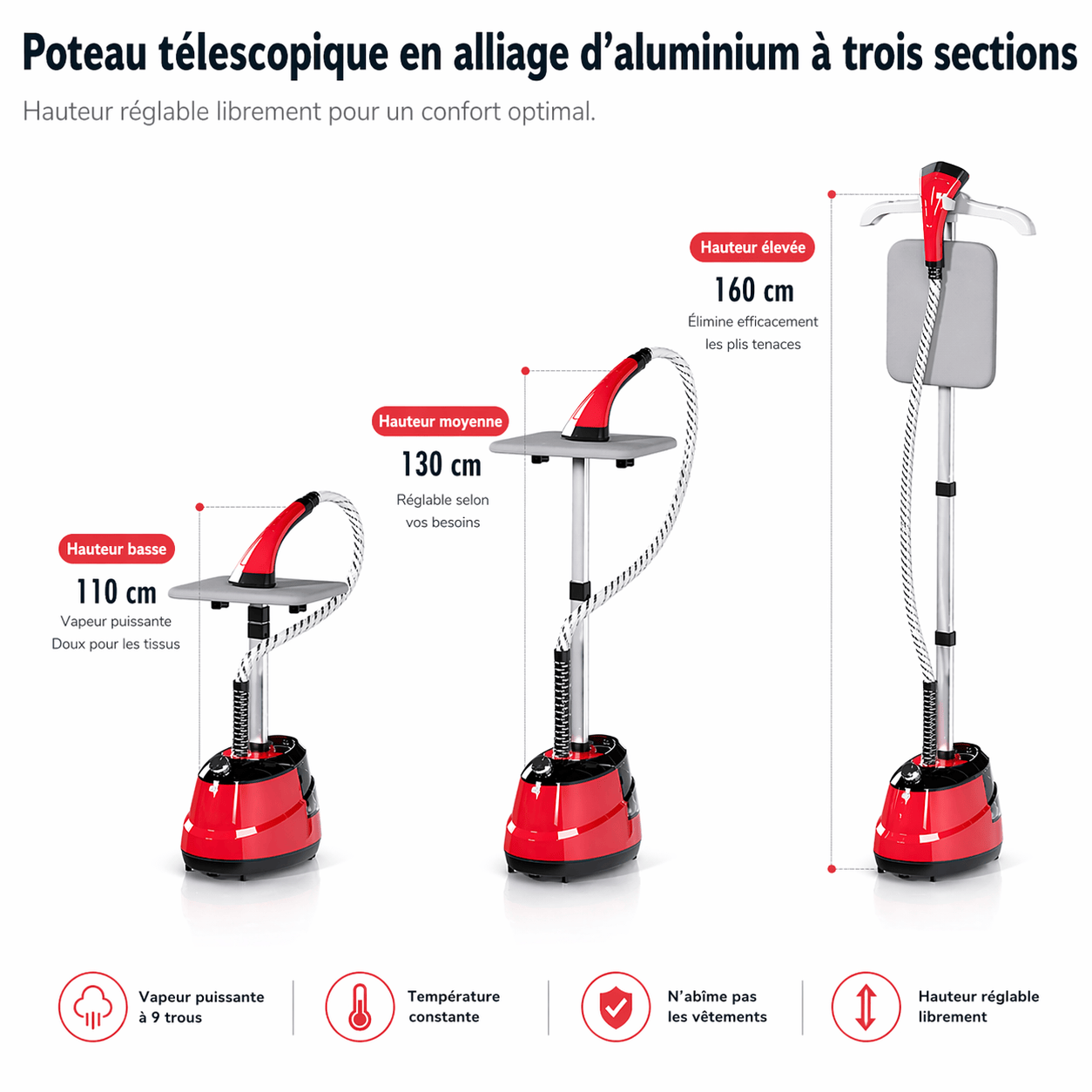 Défroisseur vapeur professionnel 2000W rapide et efficace