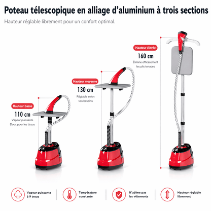 Défroisseur vapeur professionnel 2000W rapide et efficace