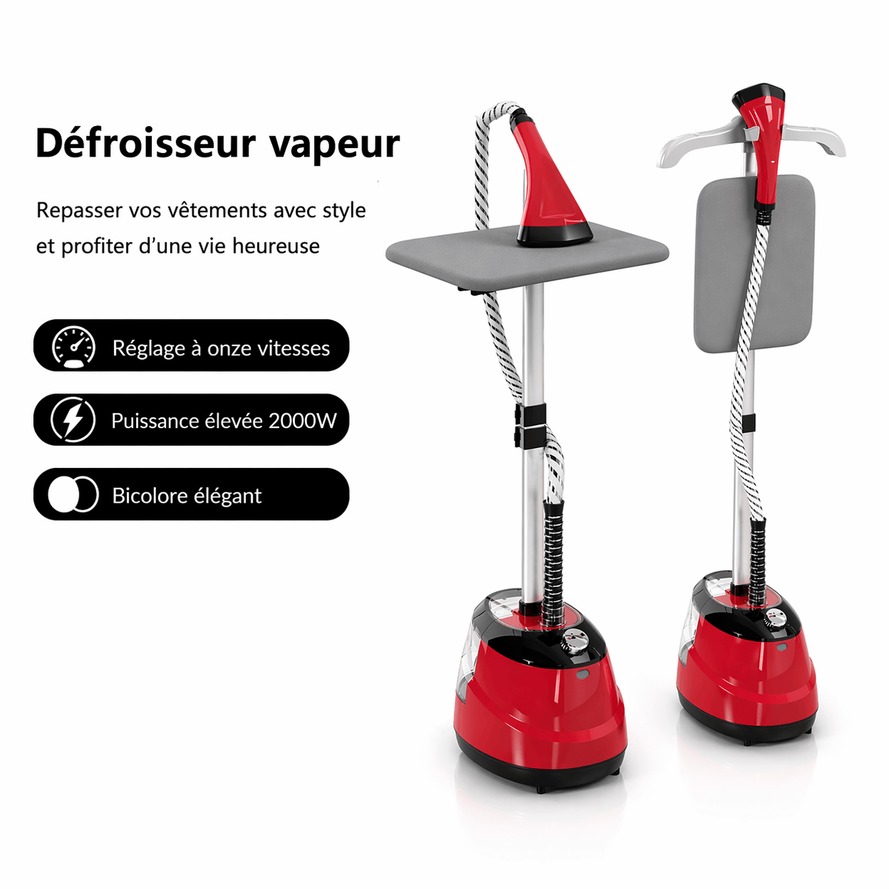 Défroisseur vapeur professionnel 2000W rapide et efficace